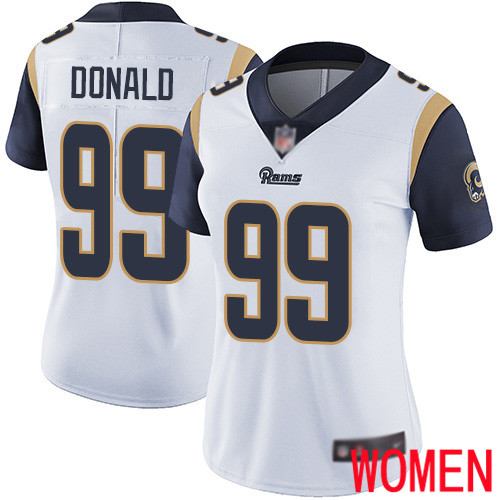 Los Angeles Rams Limited White Women Aaron Donald Road Jersey NFL Football 99 Vapor Untouchable